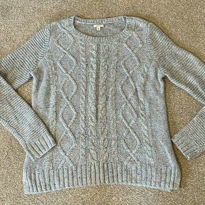 Sonoma Life Style Womens Grey Cable Knit Acrylic Sweater Size Medium